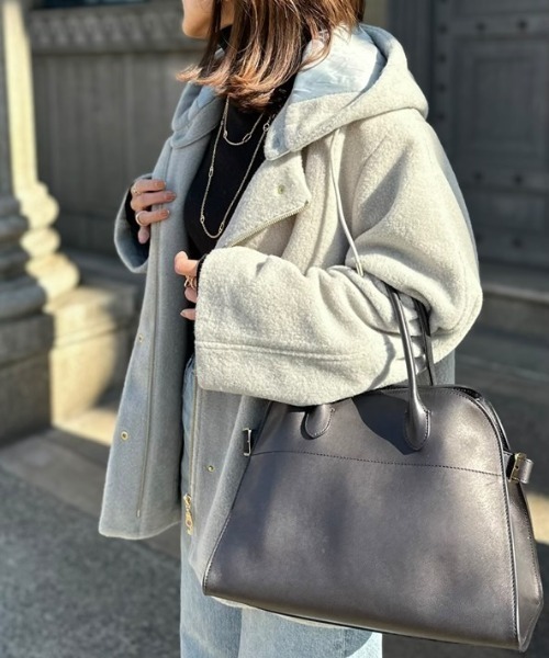 ikka(イッカ)の「【雑誌InRed1月号掲載】ブークレー2WAYフードコート(ブルゾン・レディース・ミント/アイボリー/チャコール・S/L/M)」の18枚目の写真