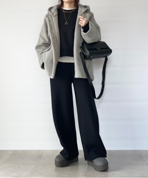 ikka(イッカ)の「【雑誌InRed1月号掲載】ブークレー2WAYフードコート(ブルゾン・レディース・ミント/アイボリー/チャコール・S/L/M)」の20枚目の写真