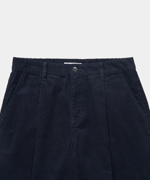 EXCONTAINER(エックスコンテナ)の「ワンタックワイドコーデュロイパンツ (ネイビー)(その他パンツ・メンズ・その他・X-LARGE/SMALL/MEDIUM/LARGE)」の2枚目の写真