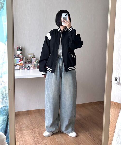 GRAYBLVD(グレイブラバット)の「エムシーツイルコットンバスティジャケット (ブラック)(スタジャン・レディース・その他・LARGE/MEDIUM)」の9枚目の写真