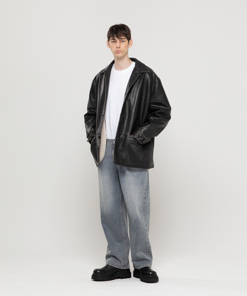 CHAMBROS（チャンブロス）の「ノンフェイドワイドデニムパンツ[ミディアムブルー]（デニムパンツ・レディース・その他・SMALL/MEDIUM/LARGE/X-LARGE/XX-LARGE）」の3枚目の写真