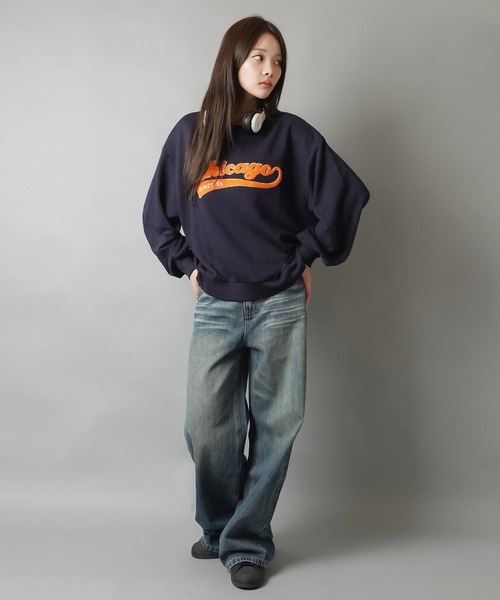 SPINNS(スピンズ)の「デニムワイドパンツ/ヒゲ加工/2サイズ展開(デニムパンツ・レディース・ブラック/ブルー・S/M)」の18枚目の写真