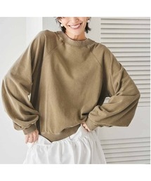 IEDIT ピグメント加工で大人のこなれ感 袖タック裏毛プルオーバー