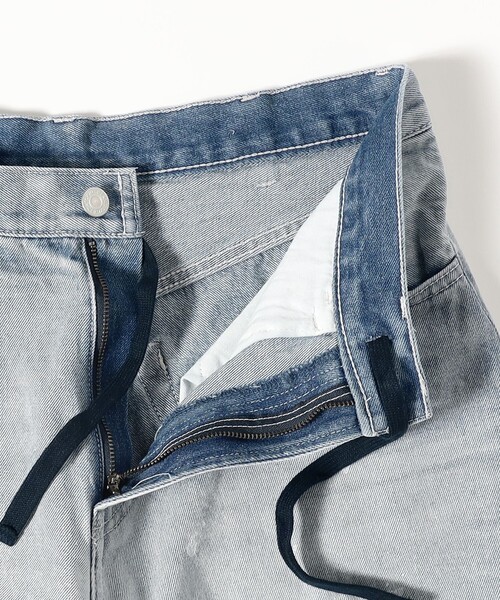 BEAMS(ビームス)の「クォーターレングス ペインターデニムパンツ 【ワイドストレートフィット】(その他パンツ・メンズ・ブラック/サックスブルー・L/M/S/XL)」の12枚目の写真