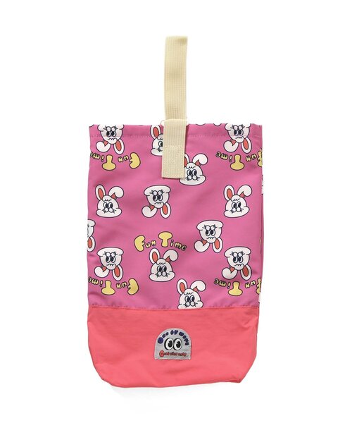 BREEZE（ブリーズ）の「one by more　シューズバッグ（エコバッグ/サブバッグ・キッズ・ピンク/グリーン/オフホワイト・FREE）」の3枚目の写真