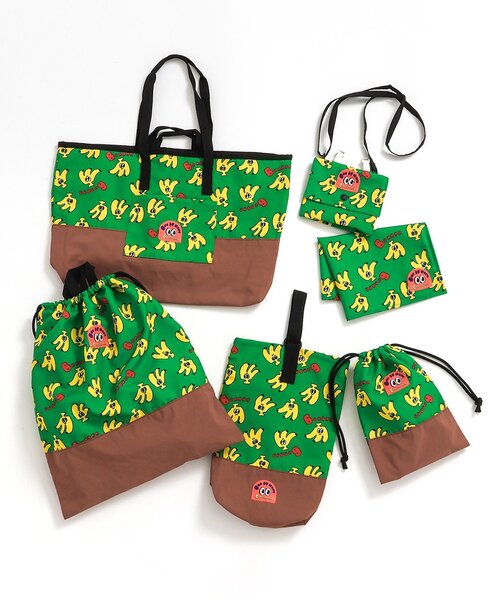 BREEZE（ブリーズ）の「one by more　シューズバッグ（エコバッグ/サブバッグ・キッズ・ピンク/グリーン/オフホワイト・FREE）」の5枚目の写真