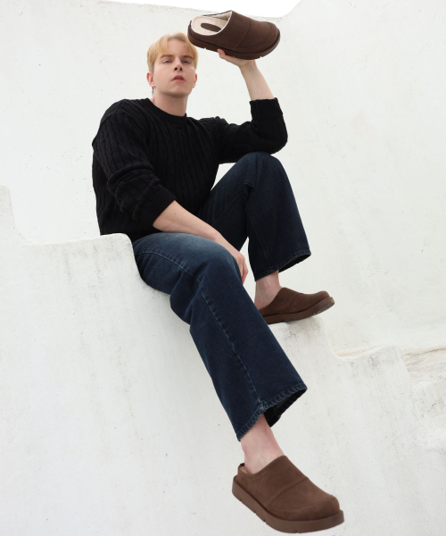 DIFFERSHOE（ディファーシュー）の「ベアファー ブローファー 5.5CM チョコ（サンダル・レディース・ダークブラウン・23cm/24cm/25cm/26cm/27cm/28cm）」の2枚目の写真