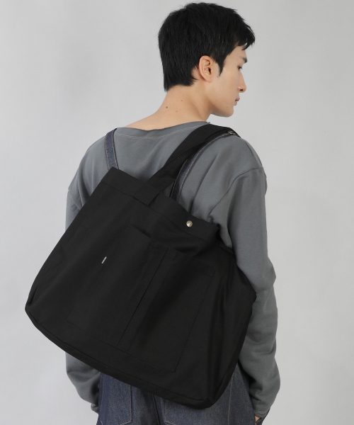 SAINTCREW（セントクルー）の「ラウンドボリュームカーゴポケットエコバッグ RVC-145 ブラック（エコバッグ/サブバッグ・メンズ・その他・フリー）」の3枚目の写真