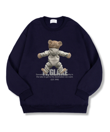 ベアオーバーサイズ特別裏毛スウェットTシャツネイビー