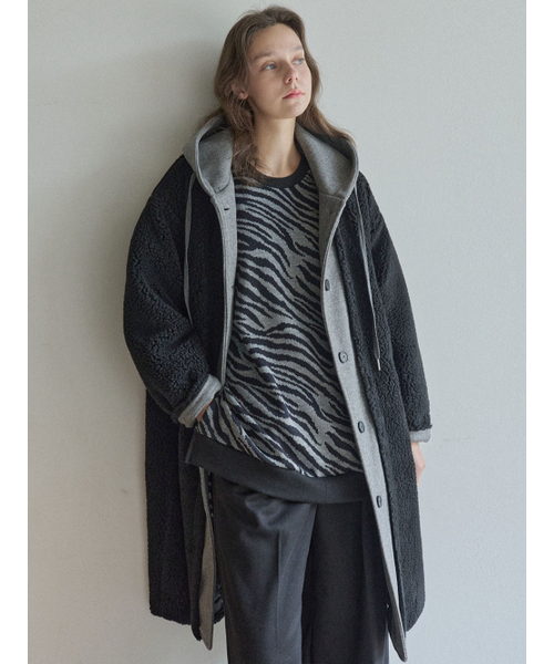 AVANT-G(アバン)の「Buckle Padding Hood Long Jumper - BLACK(ダウンジャケット/コート・レディース・その他・FREE)」の4枚目の写真