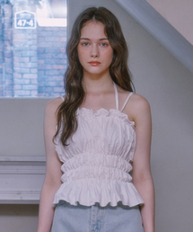 LULUCHOU（ルルシュ）の「Shirring Glitter Bustier - WHITE（Tシャツ/カットソー）」