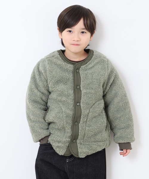 OMNES（オムネス）の「リバーシブルキルティングボアジャケット KIDS（その他アウター・キッズ・ブラウン/カーキ系・120cm/140cm/110cm/100cm）」の2枚目の写真