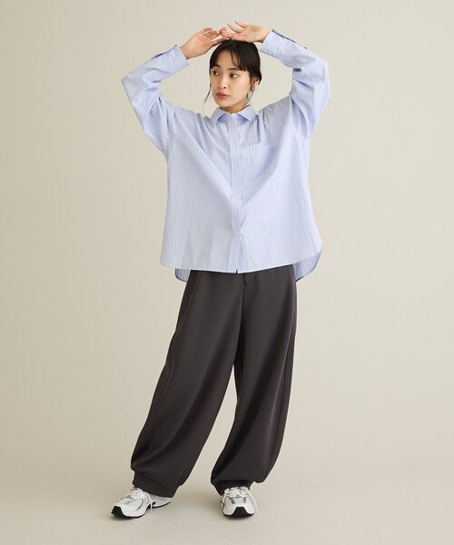 CRAFT STANDARD BOUTIQUE(クラフトスタンダードブティック)の「レギュラーカラーオーバーサイズシャツ(シャツ/ブラウス・レディース・ライトブルー/サックスブルー/ブルー・FREE)」の10枚目の写真