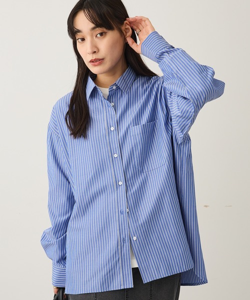 CRAFT STANDARD BOUTIQUE(クラフトスタンダードブティック)の「レギュラーカラーオーバーサイズシャツ(シャツ/ブラウス・レディース・ライトブルー/サックスブルー/ブルー・FREE)」の3枚目の写真