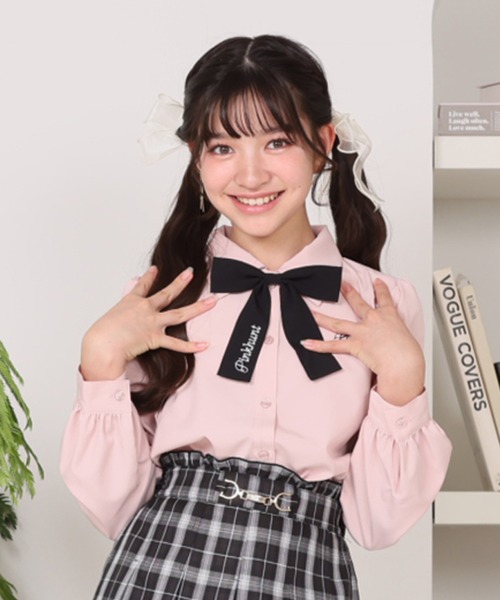 PINKHUNT（ピンクハント）の「PINKHUNT フォーマルブラウスシャツ 1165K（シャツ/ブラウス・キッズ・ベビーピンク/ライトブルー/ホワイト・120cm/130cm/140cm/150cm/160cm）」の3枚目の写真