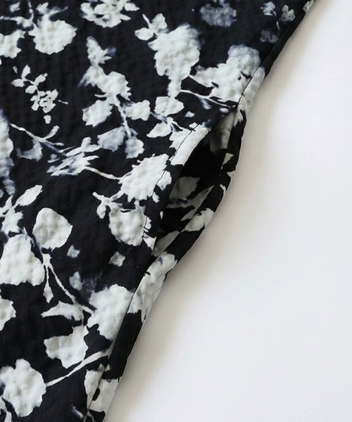 antiqua(アンティカ)の「半袖 花柄 ロング シャツワンピース(シャツワンピース・レディース・ブラック・ONESIZE)」の8枚目の写真