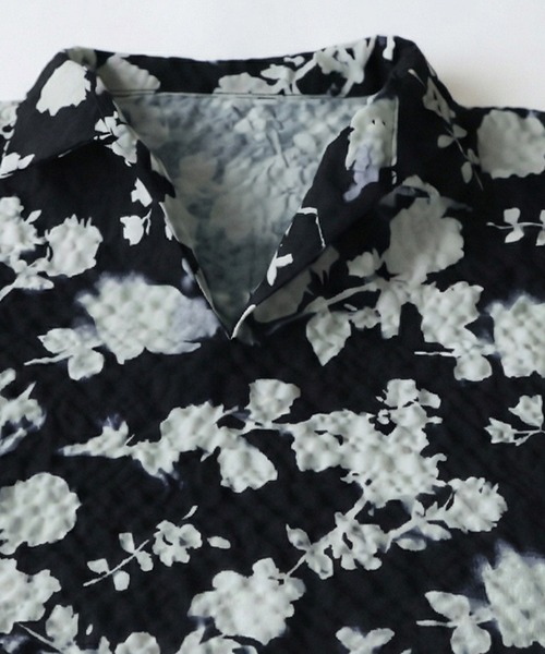 antiqua(アンティカ)の「半袖 花柄 ロング シャツワンピース(シャツワンピース・レディース・ブラック・ONESIZE)」の6枚目の写真