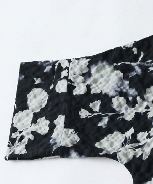 antiqua(アンティカ)の「半袖 花柄 ロング シャツワンピース(シャツワンピース・レディース・ブラック・ONESIZE)」の7枚目の写真