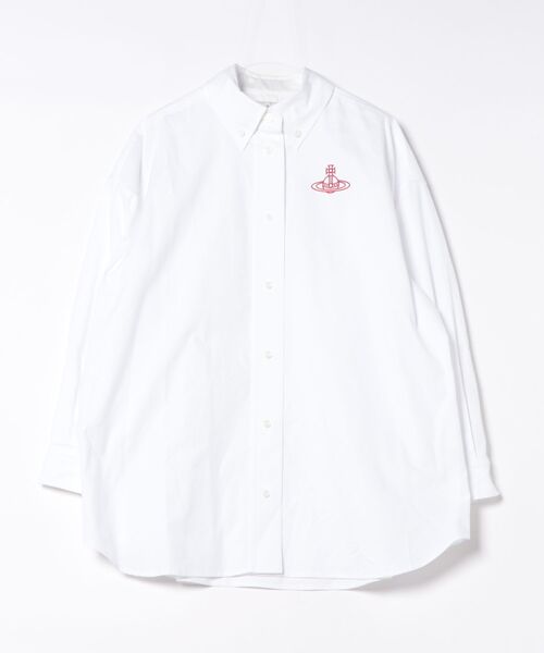 Vivienne Westwood(ヴィヴィアンウエストウッド)の「オーガニックオックスXXLボタンダウンシャツ(シャツ/ブラウス・レディース・ホワイト/ブラック/ブルー・FREE)」の1枚目の写真