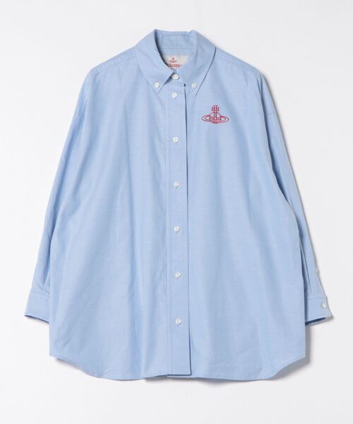 Vivienne Westwood(ヴィヴィアンウエストウッド)の「オーガニックオックスXXLボタンダウンシャツ(シャツ/ブラウス・レディース・ホワイト/ブラック/ブルー・FREE)」の3枚目の写真