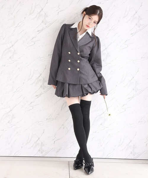 one after another NICE CLAUP（ワンアフターアナザーナイスクラップ）の「【premium order】サイズ展開あり/セットで着れる/バルーンスカパン（スカート・レディース・ブラック/グレー系その他/ベージュ/ピンクベージュ・SMALL/MEDIUM）」の12枚目の写真