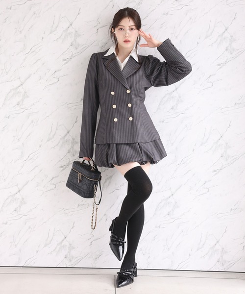 one after another NICE CLAUP（ワンアフターアナザーナイスクラップ）の「【premium order】サイズ展開あり/セットで着れる/バルーンスカパン（スカート・レディース・ブラック/グレー系その他/ベージュ/ピンクベージュ・SMALL/MEDIUM）」の14枚目の写真