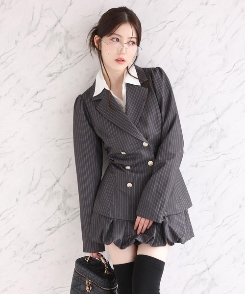 one after another NICE CLAUP（ワンアフターアナザーナイスクラップ）の「【premium order】サイズ展開あり/セットで着れる/バルーンスカパン（スカート・レディース・ブラック/グレー系その他/ベージュ/ピンクベージュ・SMALL/MEDIUM）」の17枚目の写真