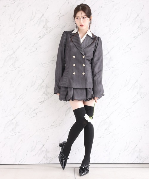 one after another NICE CLAUP（ワンアフターアナザーナイスクラップ）の「【premium order】サイズ展開あり/セットで着れる/バルーンスカパン（スカート・レディース・ブラック/グレー系その他/ベージュ/ピンクベージュ・SMALL/MEDIUM）」の15枚目の写真