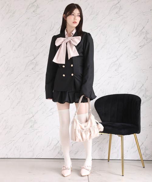 one after another NICE CLAUP（ワンアフターアナザーナイスクラップ）の「【premium order】サイズ展開あり/セットで着れる/バルーンスカパン（スカート・レディース・ブラック/グレー系その他/ベージュ/ピンクベージュ・SMALL/MEDIUM）」の22枚目の写真