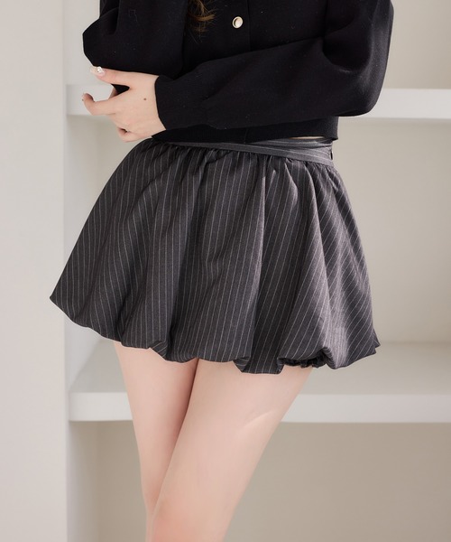 one after another NICE CLAUP（ワンアフターアナザーナイスクラップ）の「【premium order】サイズ展開あり/セットで着れる/バルーンスカパン（スカート・レディース・ブラック/グレー系その他/ベージュ/ピンクベージュ・SMALL/MEDIUM）」の20枚目の写真