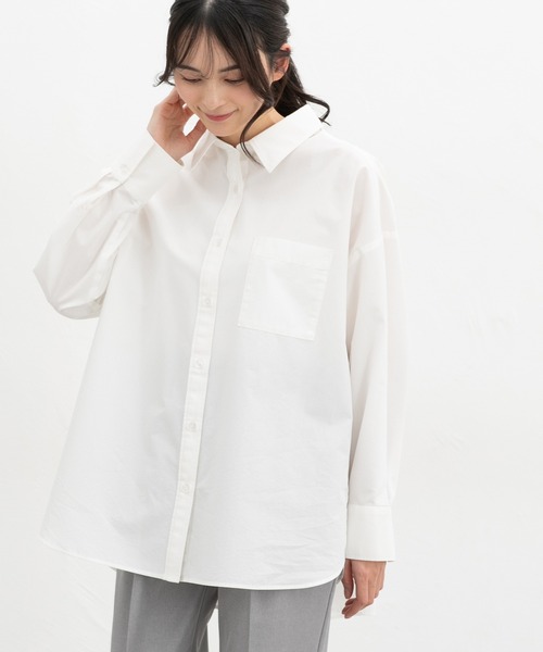 Honeys(ハニーズ)の「ゆるチュニックシャツ(シャツ/ブラウス・レディース・ライトブルー/ピンク系その他/サックスブルー系/グリーン系その他/ホワイト・L/S/M/LL)」の10枚目の写真