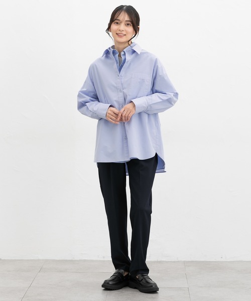 Honeys(ハニーズ)の「ゆるチュニックシャツ(シャツ/ブラウス・レディース・ライトブルー/ピンク系その他/サックスブルー系/グリーン系その他/ホワイト・L/S/M/LL)」の11枚目の写真