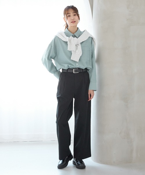 Honeys(ハニーズ)の「ゆるチュニックシャツ(シャツ/ブラウス・レディース・ライトブルー/ピンク系その他/サックスブルー系/グリーン系その他/ホワイト・L/S/M/LL)」の12枚目の写真