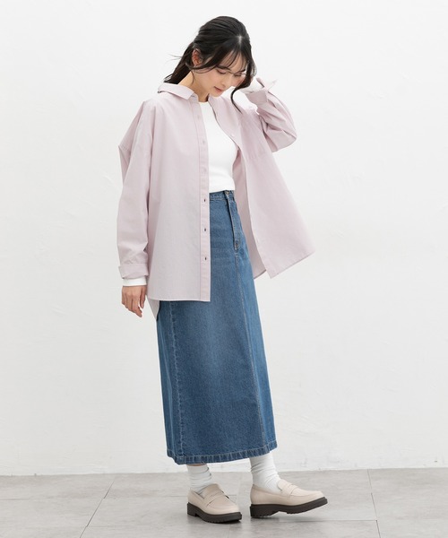 Honeys(ハニーズ)の「ゆるチュニックシャツ(シャツ/ブラウス・レディース・ライトブルー/ピンク系その他/サックスブルー系/グリーン系その他/ホワイト・L/S/M/LL)」の14枚目の写真