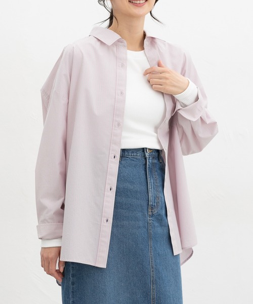 Honeys(ハニーズ)の「ゆるチュニックシャツ(シャツ/ブラウス・レディース・ライトブルー/ピンク系その他/サックスブルー系/グリーン系その他/ホワイト・L/S/M/LL)」の15枚目の写真