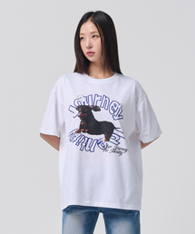 OUNDERR（オアンダーアール）の「MASK PUPPY TEE オーバーサイズ 半袖Tシャツ [ホワイト]（Tシャツ/カットソー）」