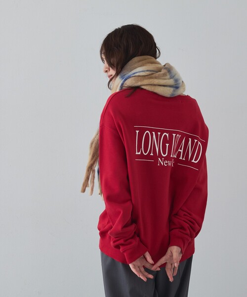 abahouse mavie（アバハウスマヴィ）の「【ゆるっとこなれ感】ヴィンテージライクスウェット/冬服/長袖/刺繍/裏起毛（スウェット・レディース・チャコールグレー/オフホワイト/レッド・フリー）」の15枚目の写真