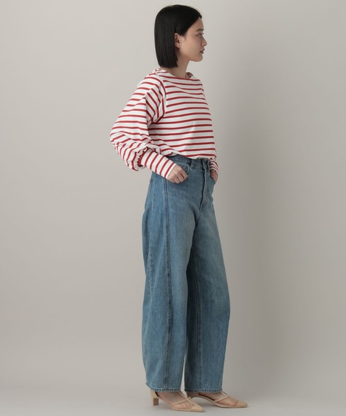 A part by（アパートバイ）の「ボーダーパフスリーブ_長袖（Tシャツ/カットソー・レディース・レッド/ブラック・FREE）」の7枚目の写真