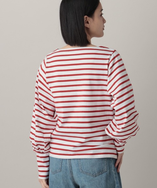 A part by（アパートバイ）の「ボーダーパフスリーブ_長袖（Tシャツ/カットソー・レディース・レッド/ブラック・FREE）」の11枚目の写真