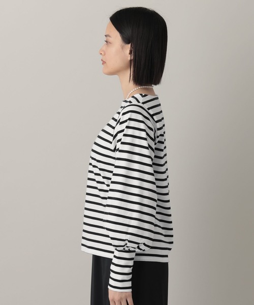 A part by（アパートバイ）の「ボーダーパフスリーブ_長袖（Tシャツ/カットソー・レディース・レッド/ブラック・FREE）」の13枚目の写真