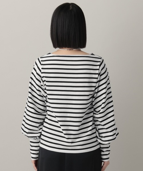 A part by（アパートバイ）の「ボーダーパフスリーブ_長袖（Tシャツ/カットソー・レディース・レッド/ブラック・FREE）」の14枚目の写真