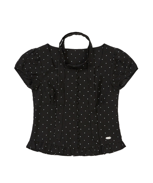ILLIGO（イリゴ）の「リボンタイスクエアネックブラウスブラックドット（シャツ/ブラウス・レディース・その他・S/M）」の4枚目の写真