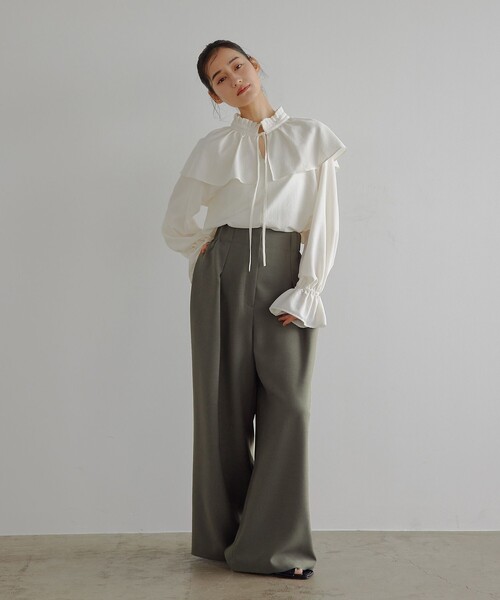 EMMEL REFINES（エメルリファインズ）の「＜EMMEL REFINES＞EM ジプシーサップ ワイドパンツ（スラックス・レディース・オリーブ/ベージュ・M/S）」の9枚目の写真