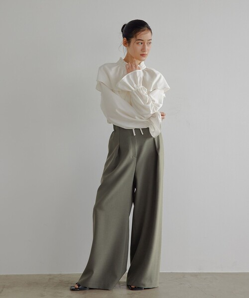 EMMEL REFINES（エメルリファインズ）の「＜EMMEL REFINES＞EM ジプシーサップ ワイドパンツ（スラックス・レディース・オリーブ/ベージュ・M/S）」の8枚目の写真