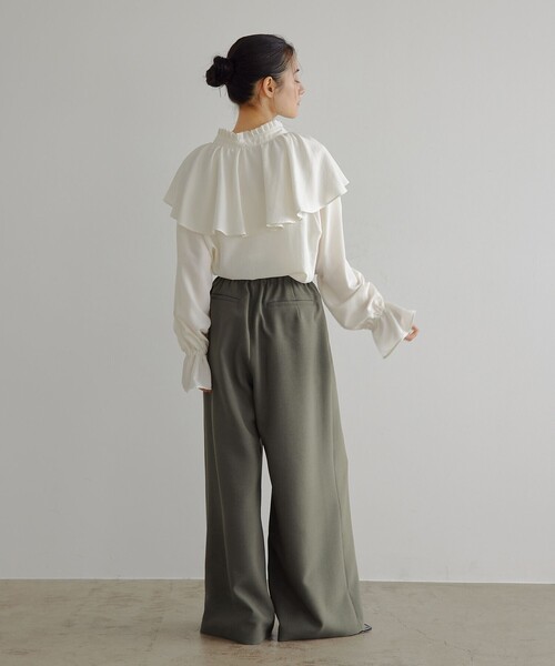 EMMEL REFINES（エメルリファインズ）の「＜EMMEL REFINES＞EM ジプシーサップ ワイドパンツ（スラックス・レディース・オリーブ/ベージュ・M/S）」の7枚目の写真