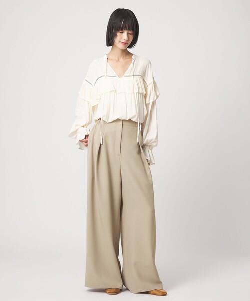 EMMEL REFINES（エメルリファインズ）の「＜EMMEL REFINES＞EM ジプシーサップ ワイドパンツ（スラックス・レディース・オリーブ/ベージュ・M/S）」の14枚目の写真