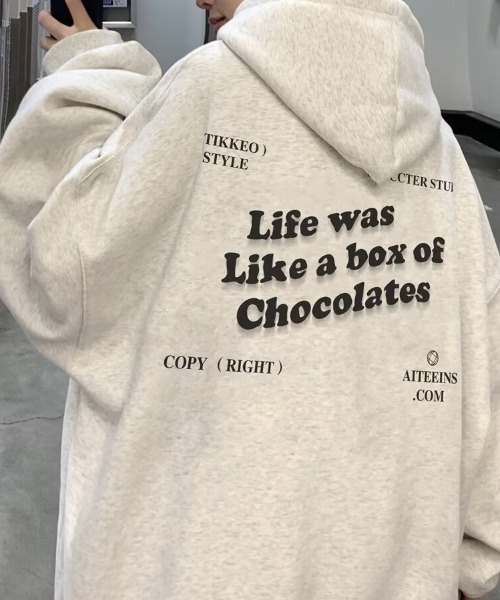 SHEPP(シープ)の「【26年春新作】【裏毛】バックロゴプリントルーズフーディ(パーカー・メンズ・ブラック/ホワイト・L/M)」の5枚目の写真