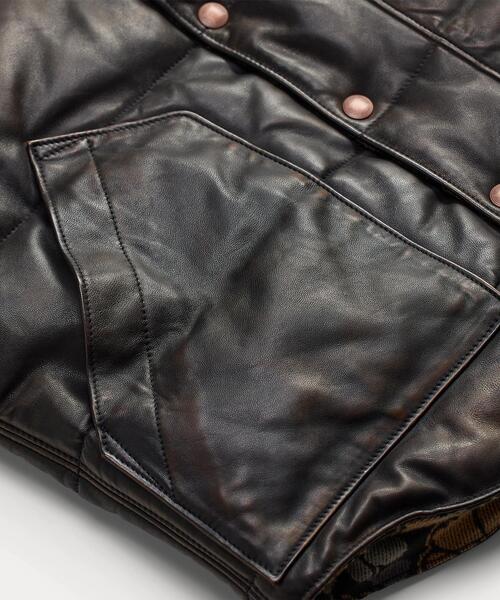 RRL（ダブル アール エル）の「リバーシブル レザージャカード ベスト（その他アウター・メンズ・ブラック系1・XS/XL/S/M/L）」の3枚目の写真