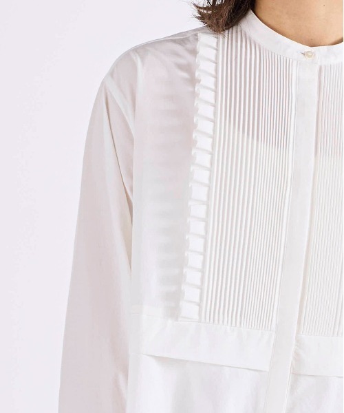 Marilyn Moon（マリリンムーン）の「tuck frill flare shirt（シャツ/ブラウス・レディース・ホワイト/グレー・FREE）」の7枚目の写真