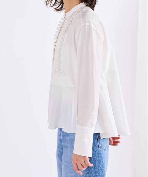 Marilyn Moon（マリリンムーン）の「tuck frill flare shirt（シャツ/ブラウス・レディース・ホワイト/グレー・FREE）」の8枚目の写真